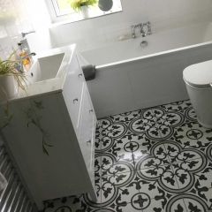 Madeira Grey Patterned tiles modern bathroom