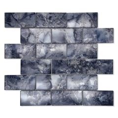 Midnight Navy Glass Brick Mosaic_ single image