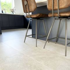 Prado 600x600mm kitchen floor tiles with kitchen bar stools