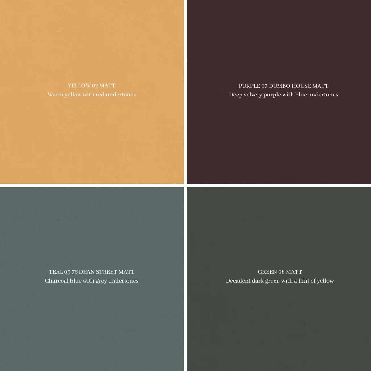 array of rich autumnal colour options from Lick Paint