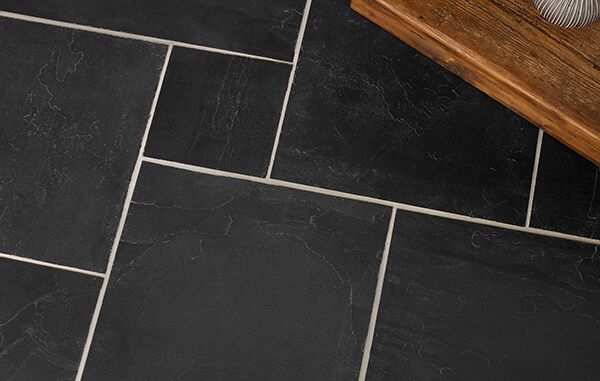 Natural Riven Black Slate Modular Set Floor Tiles