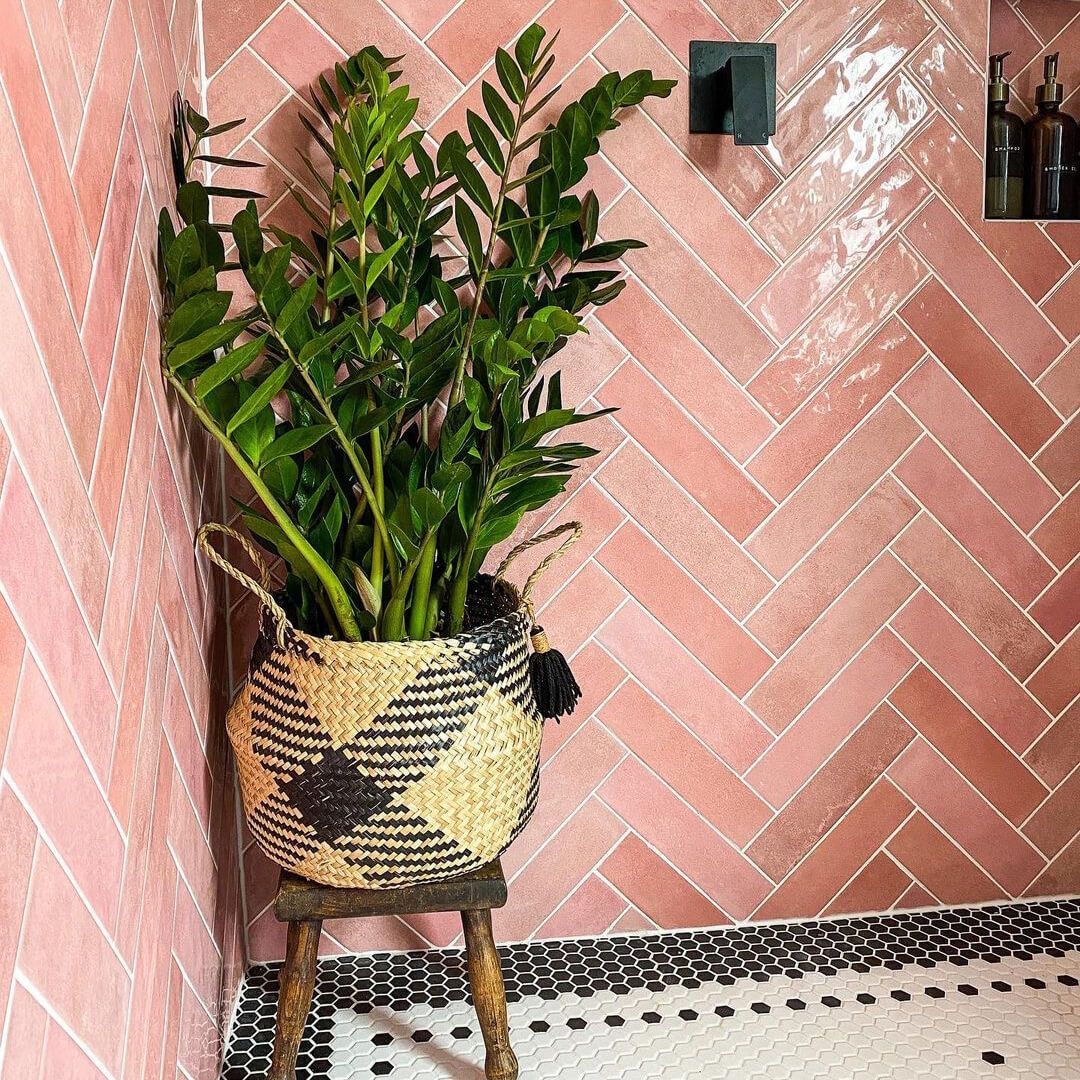 Paris Rose brick wall tiles in a contemporary setting 